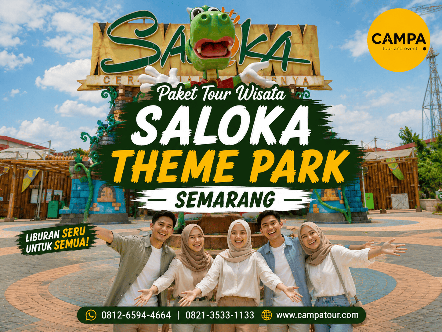 Paket Tour Wisata Saloka Theme Park Semarang - - mengunjungi Salah satu wisata di Semarang bersama Campa Tour