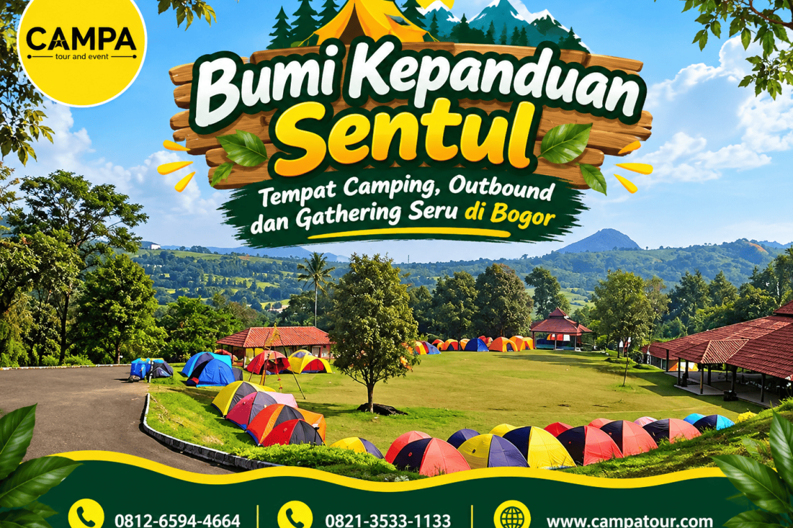 Bumi Kepanduan Sentul sebagai tempat camping, outbound, dan gathering seru di Bogor bersama Campa Tour