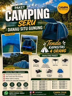 Paket Camping Seru Danau Situ Gunung bersama Campa Tour