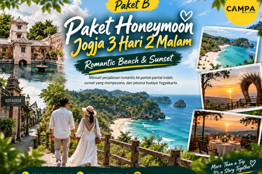 Paket Honeymoon Jogja 3 Hari 2 Malam Romantic Beach dan Sunset bersama Campa Tour