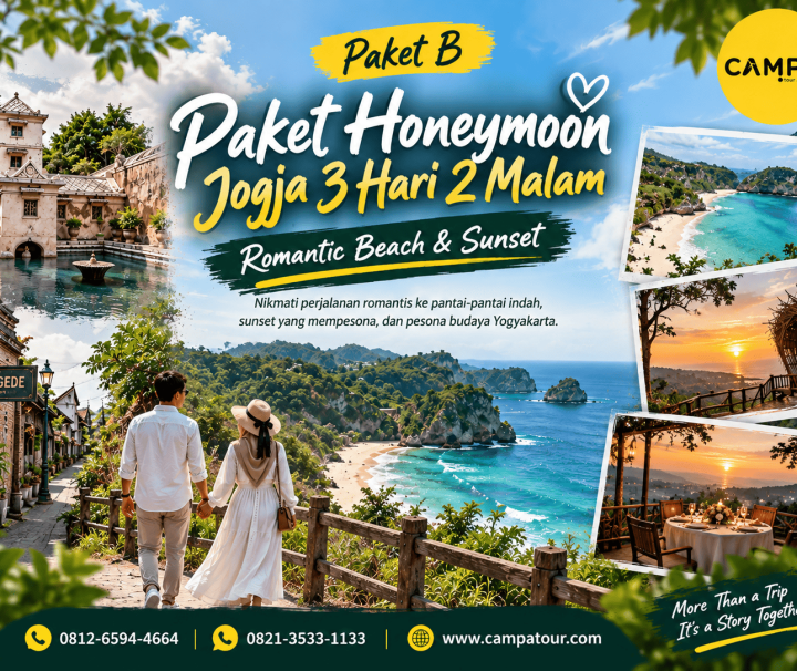 Paket Honeymoon Jogja 3 Hari 2 Malam Romantic Beach dan Sunset bersama Campa Tour