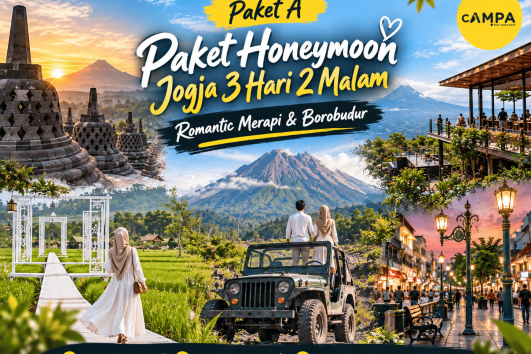 Paket Honeymoon Jogja 3 Hari 2 Malam - Romantic Merapi dan Borobudur bersama Campa Tour (A)