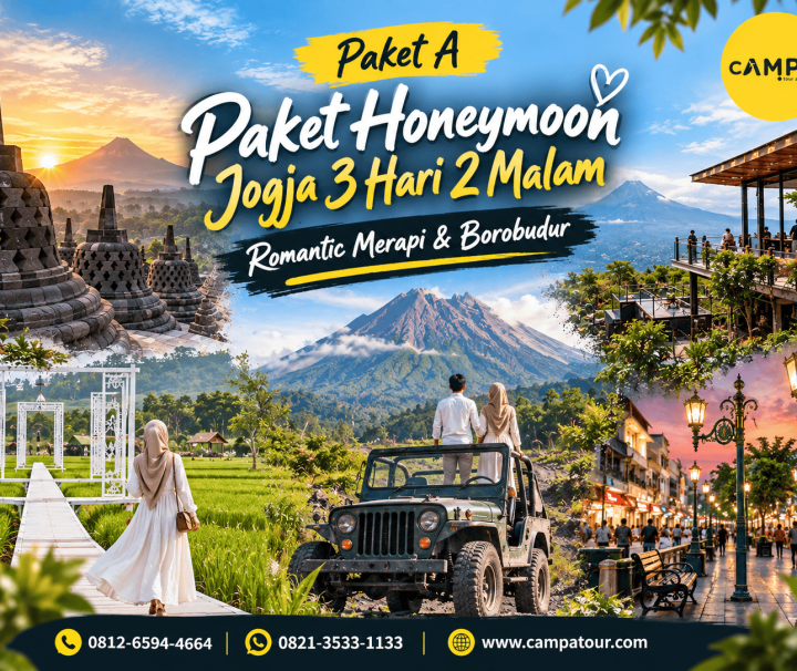 Paket Honeymoon Jogja 3 Hari 2 Malam - Romantic Merapi dan Borobudur bersama Campa Tour (A)