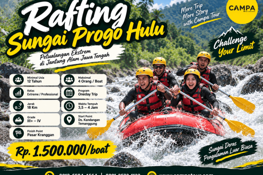 Paket Rafting Sungai Progo hulu bersama Campa Tour