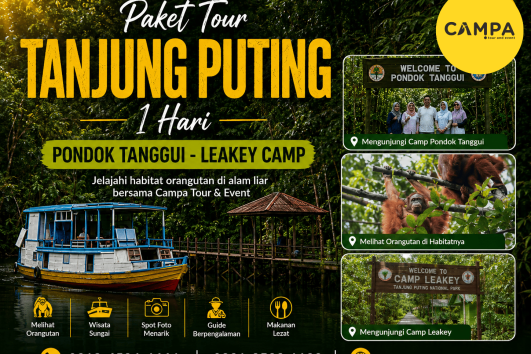 Paket Tour Wisata Tanjung Puting 1 Hari (Pondok Tanggui - Leakey Camp) bersama Campa Tour