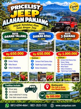 Paket Jeep Alahan Panjang - jelajahi keindagan alam solok dengan jeep bersama Campa Tour