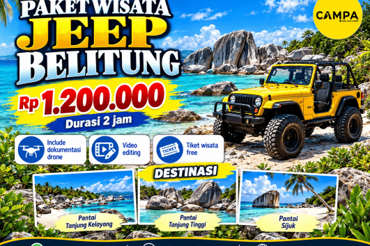 Paket Jeep Belitung bersama Campa Tour termurah