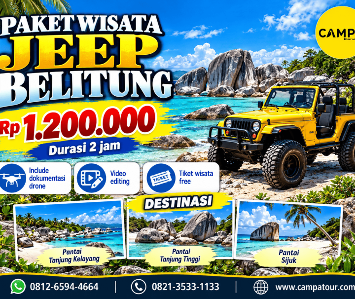 Paket Jeep Belitung bersama Campa Tour termurah