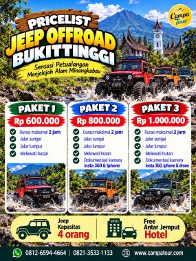 Paket Jeep Offroad Bukittinggi - Sensasi petualangan menjelajah alam minangkabau bersama Campa Tour