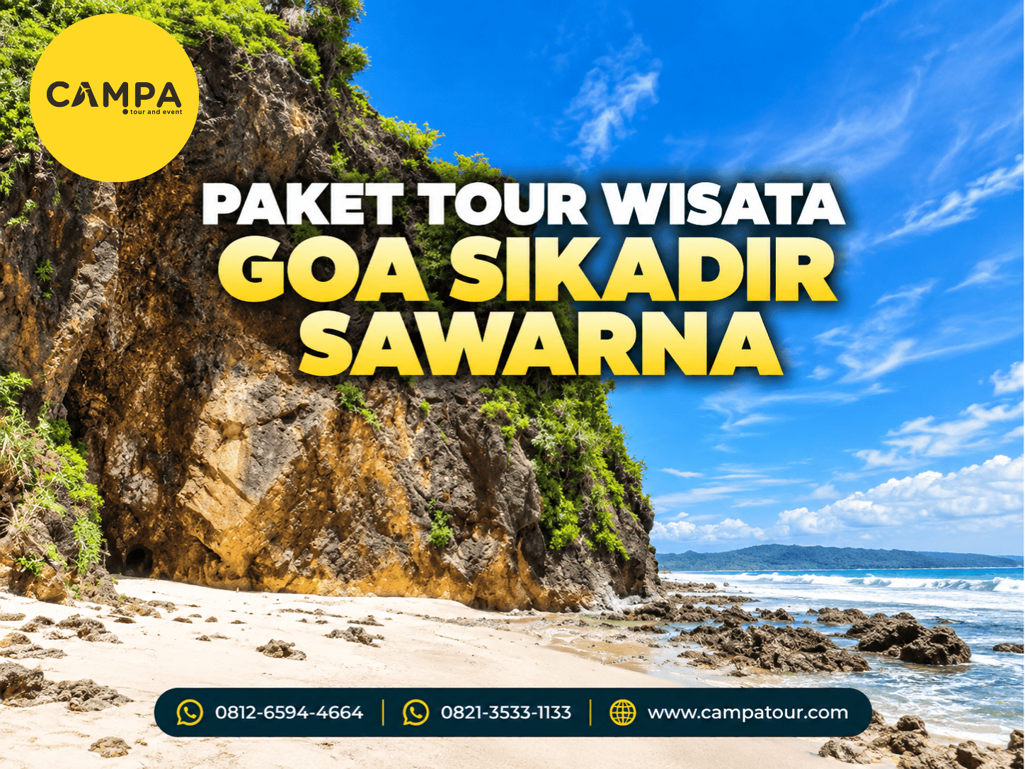 Paket Tour Wisata Goa Sikadir Sawarna bersama Campa Tour