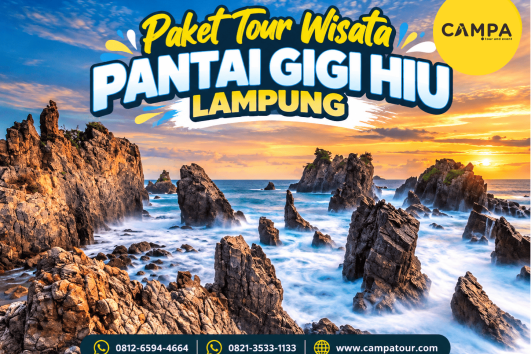 Paket Tour Wisata Pantai Gigi Hiu Lampung bersama Campa Tour