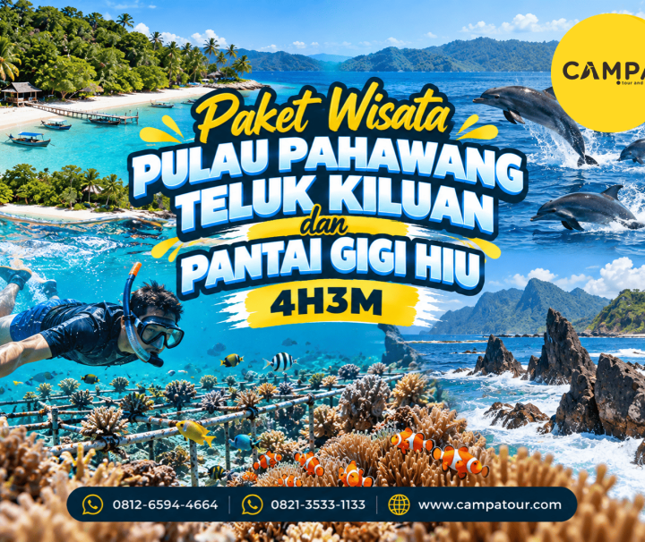 Paket Tour Wisata Pulau Pahawang, Teluk Kiluan dan Pantai Gigi Hiu 4 Hari 3 Malam (4H3M) bersama Campa Tour