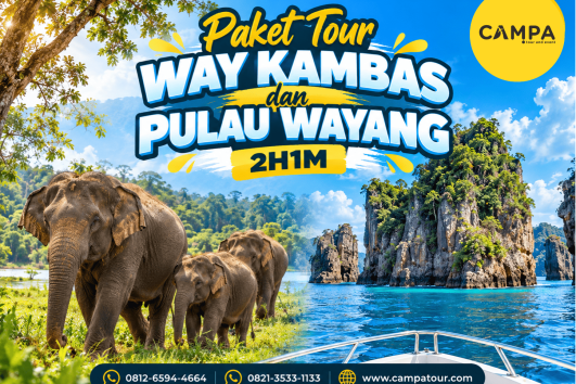 Paket Tour Wisata Way Kambas dan Pulau Wayang Lampung 2 Hari 1 Malam (2H1M) bersama Campa Tour