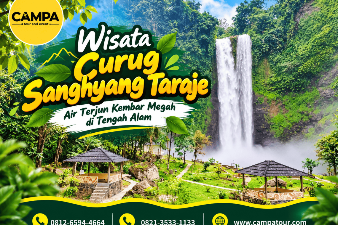 wisata curug sanghyang taraje - air terjun kembar megah di tengah alam garut bersama Campa Tour